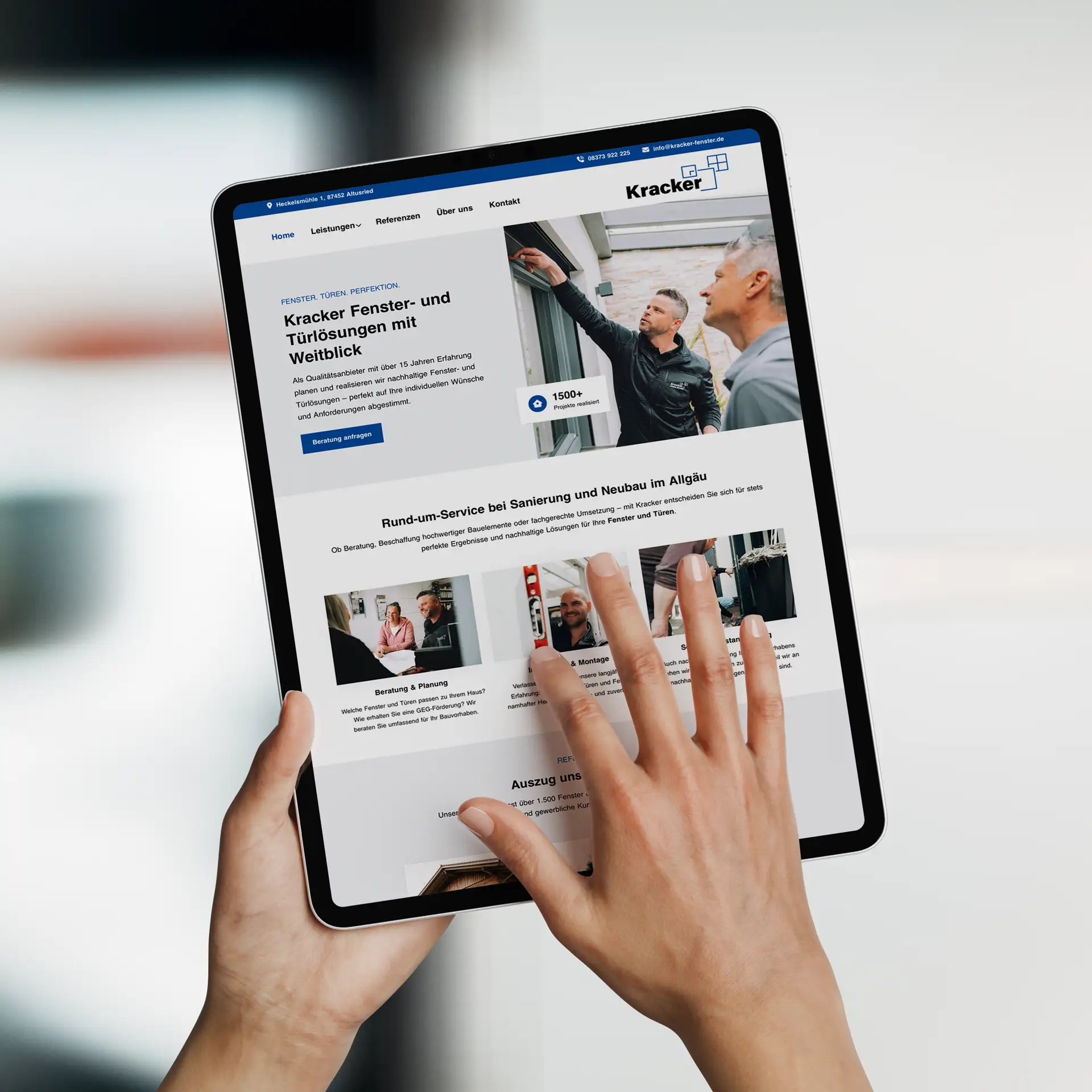 FW-Design Referenz Web-Design Kracker Fenster und Türen Altusried