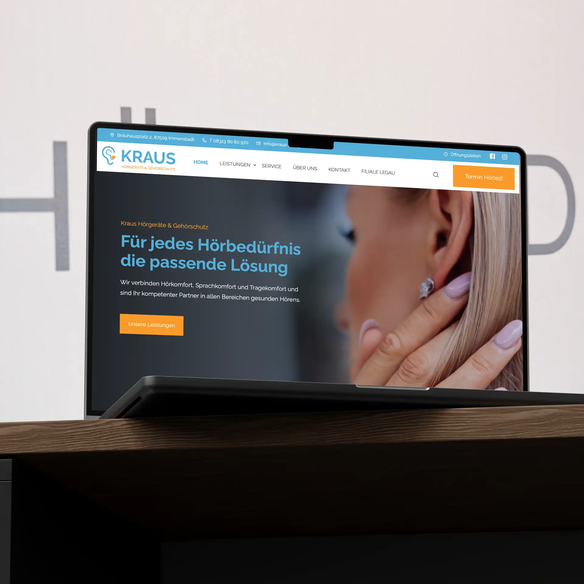 FW-Design Referenz Web-Design Kraus Hörgeräte und Gehörschutz