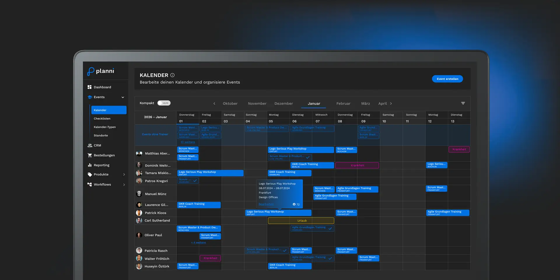 FW-Design planni Software UI Design