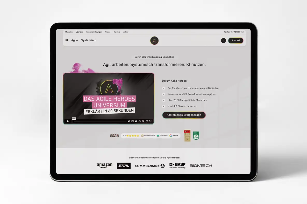 FW-Design Referenz Web-Design Agile Heroes